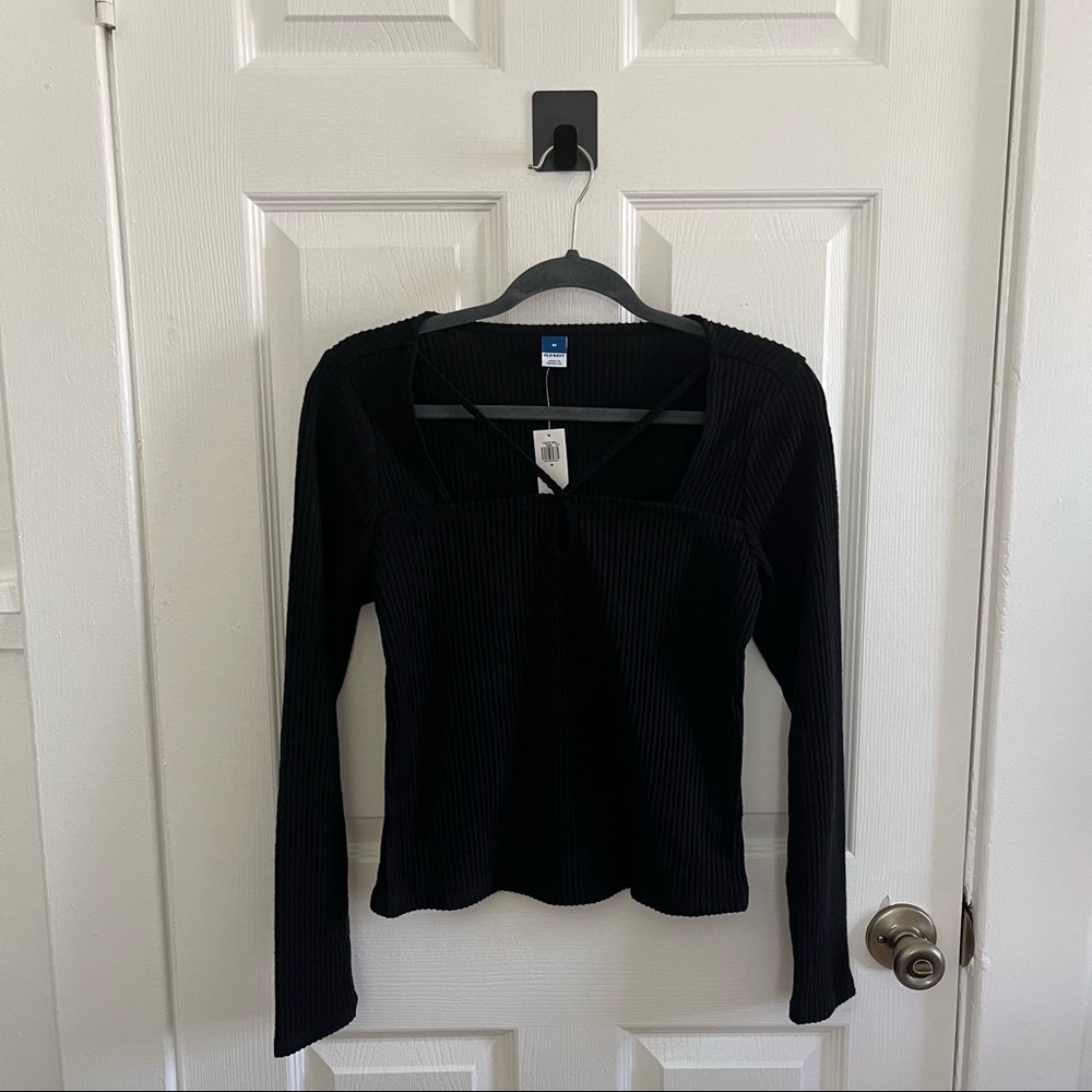 Ribbed Cut Out Long Sleeve